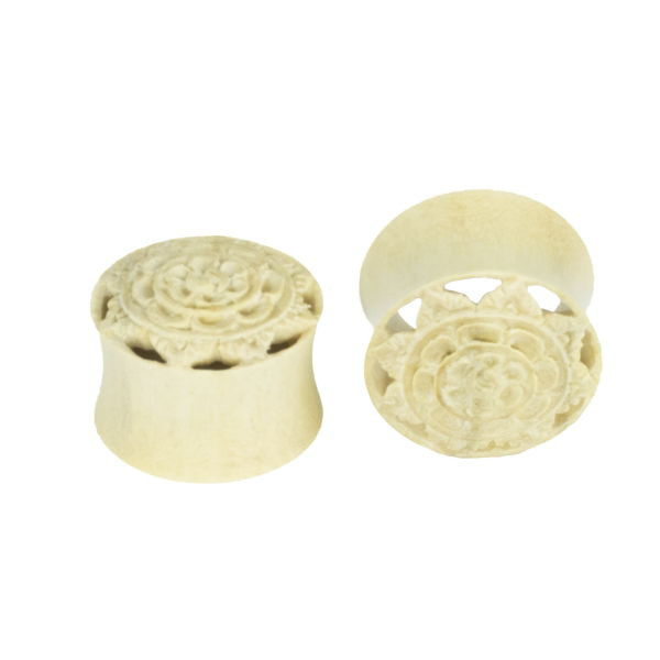 CLEAR WOOD FLOWER CUT OUT PLUG