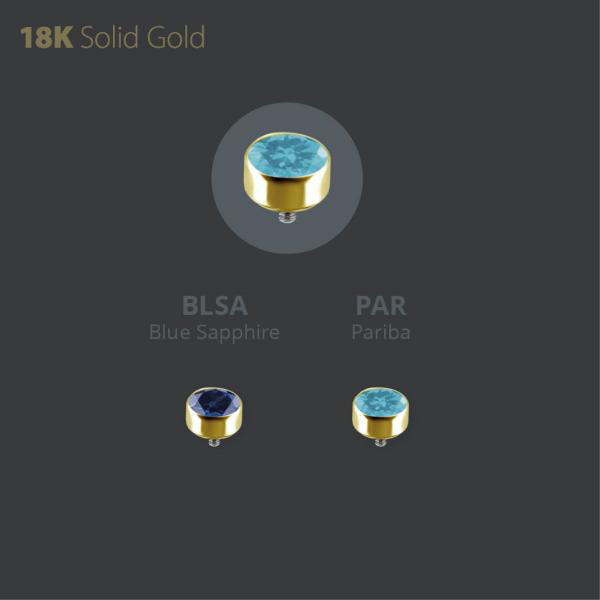 18K GOLD INTERNAL BEZEL ATTACHMENT (FOR 1.2MM) SET W. LAB CREATED GEMSTONE