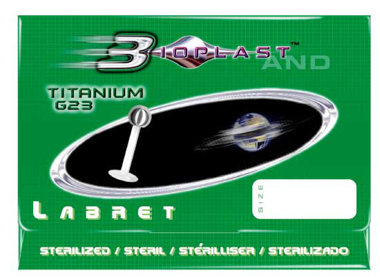 STERELIZED BIOPLAST LABRET WITH TITANIUM BALL