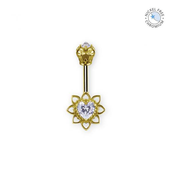 18K GOLD PVD CoCr TITANIUM INTERNAL VERTICAL HELIX SET W. PREMIUM ZIRCONIA