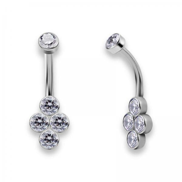 TITANIUM INTERNAL CLUSTER BELLY BANANA SET WITH PREMIUM ZIRCONIA
