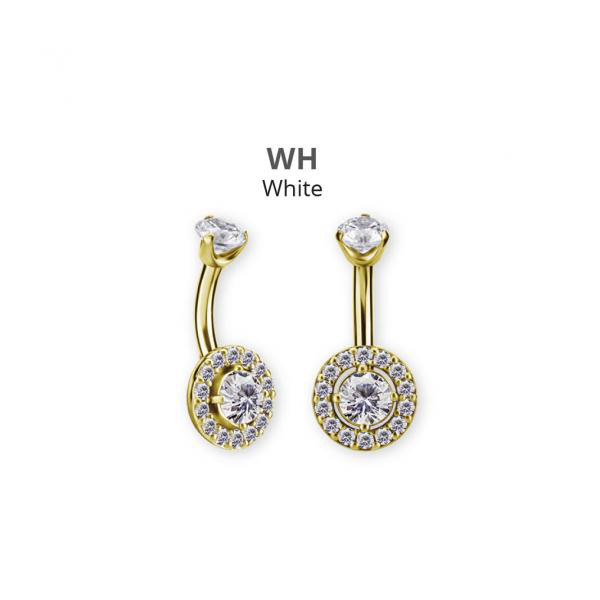 24K GOLD PVD SS316L INTERNAL DOUBLE JEWELLED BANANAS SET W.PREMIUM ZIRCONIA