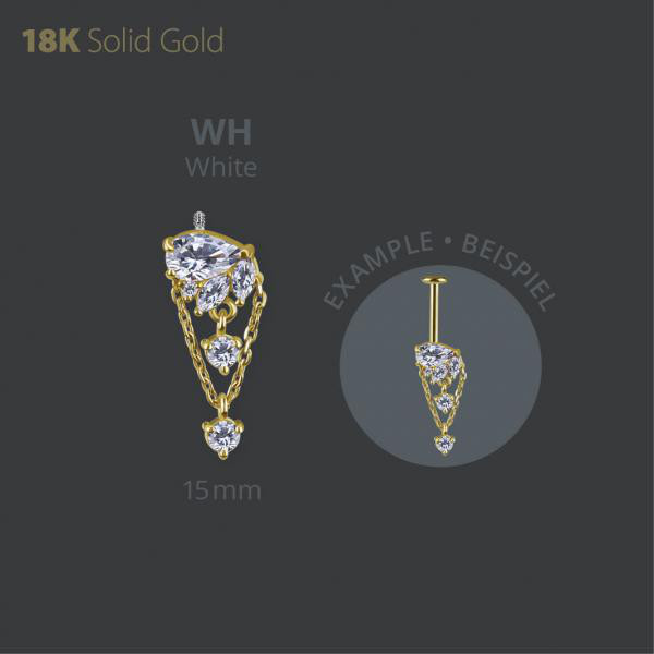 18K GOLD INTERNAL VERTICAL HELIX ATTACHMENT SET W. PREMIUM ZIRCONIA
