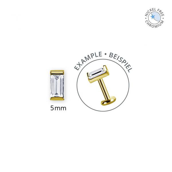 18K GOLD PVD CoCr NF INTERNAL MICRO BAGUETTE ATT. SET W. PREMIUM ZIRCONIA