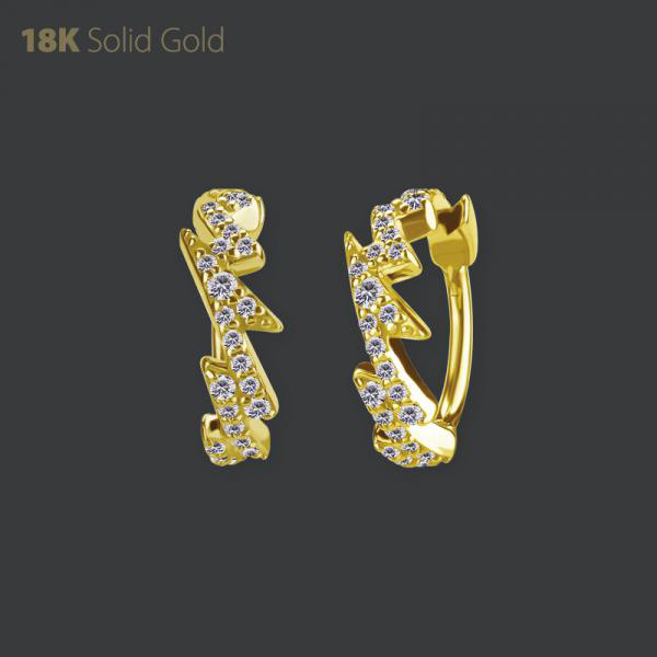 18K GOLD HINGED SEGMENT RING SET W. PREMIUM ZIRCONIA