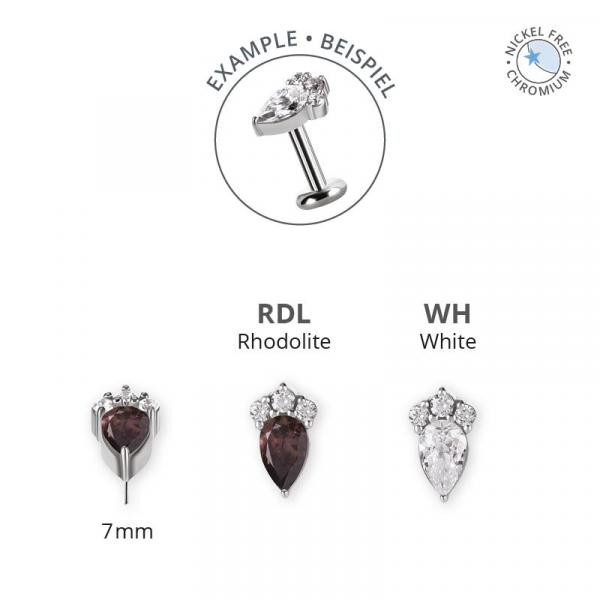 CoCr NF THREADLESS PEAR SHAPE ATTACHMENT SET W. PREMIUM ZIRCONIA