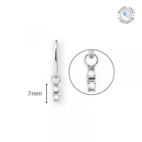 CoCr NF CLICKER CHARM SET W. TAPPER BAGUETTE PREMIUM ZIRCONIA