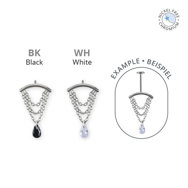 CoCr PVD TITANIUM INTERNAL ATTACHMENT FOR FLAT HELIX W. CUBIC ZIRCONIA