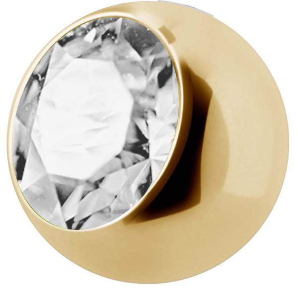 24K GOLD PVD SS316L JEWELLED 3MM MICRO BALLS (BIG STONE)