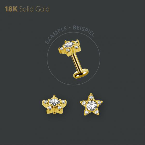 18K GOLD STAR MICRO ATTACHMENT SET W. PREMIUM ZIRCONIA