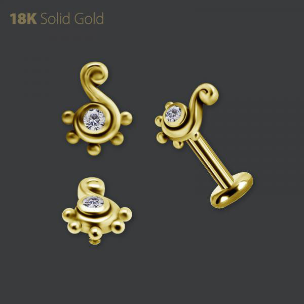 18K GOLD INTERNAL MICRO ATTACHMENT SET W. PREMIUM ZIRCONIA