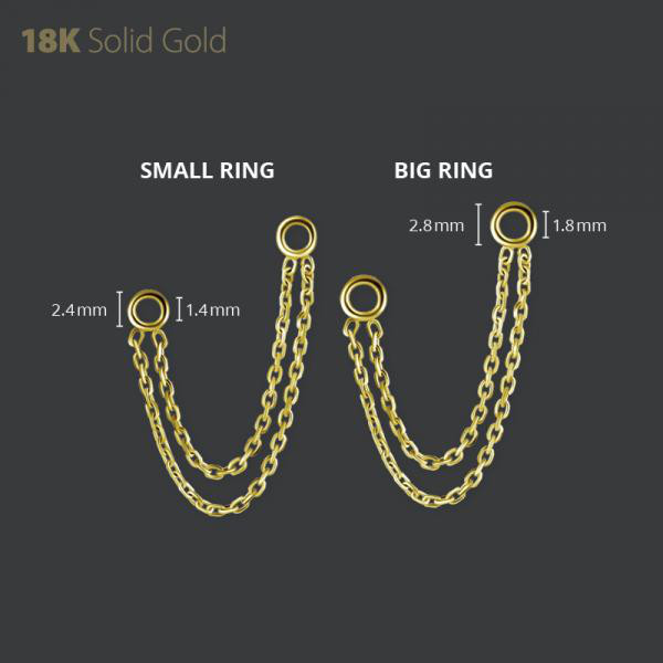 18K GOLD STACKED CONNECTING CHAIN FOR CLICKERS