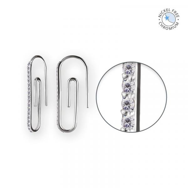 CoCr NF PAPER CLIP EARRINGS SET W.PREMIUM ZIRCONIA