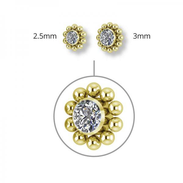 24K GOLD PVD TITANIUM CLUSTER INTERNAL MICRO ATTACHMENT SET W.PREMIUM ZIRCONIA