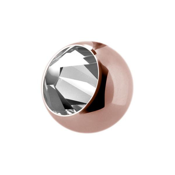 ROSE GOLD PVD SS316L JEWELLED 2,5MM MICRO BALLS (BIG STONE)