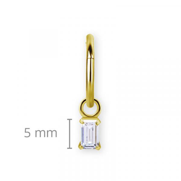 24K GOLD PVD SS316L PREMIUM OCTOGON STEP CUT CHARM FOR HINGED SEGMENT RINGS