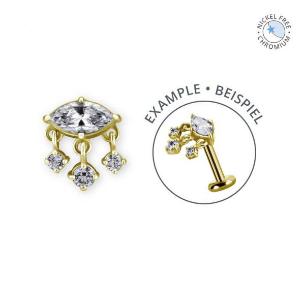 18K GOLD PVD CoCr NF THREADLESS ATTACHMENT SET W. PREMIUM ZIRCONIA