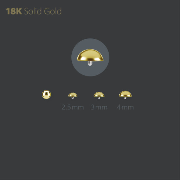 18K GOLD INTERNAL DOMED DISC ATTACHMENT