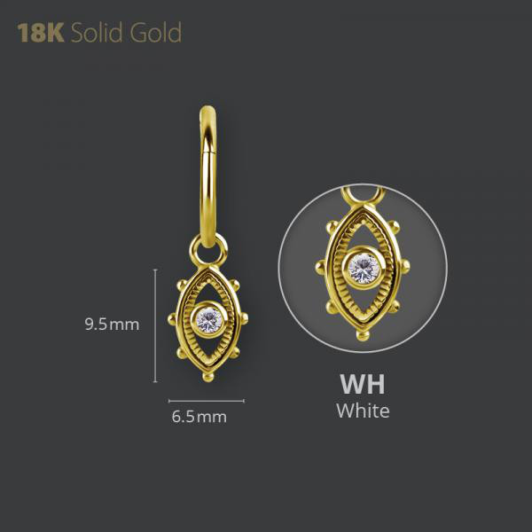 18K GOLD CHARM SET W. PREMIUM ZIRCONIA
