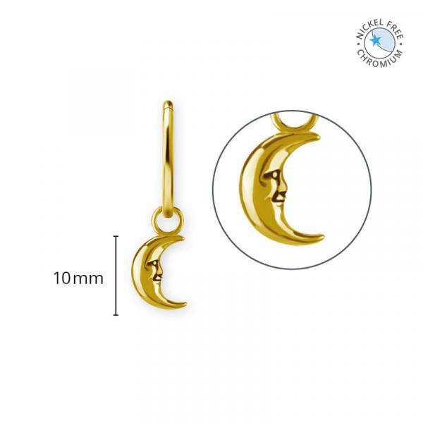 18K GOLD PVD CoCr NF CRESSENT CHARMS FOR HINGED RINGS