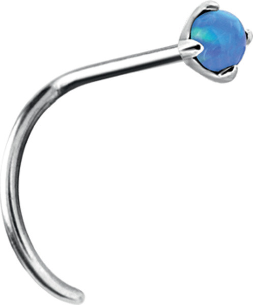 SS316L OPAL CABOCHON CURVED NOSESTUD (PRONG SETTING)
