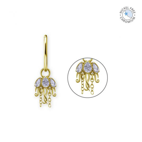 18K GOLD PVD CoCr NF JELLYFISH CHARMS SET W. PREMIUM ZIRCONIA