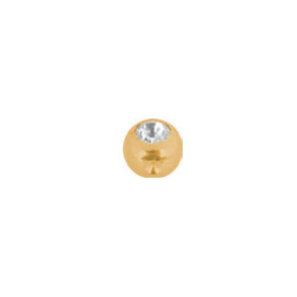 24K GOLD PVD SS316L JEWELLED DIMPLE BALLS 3MM