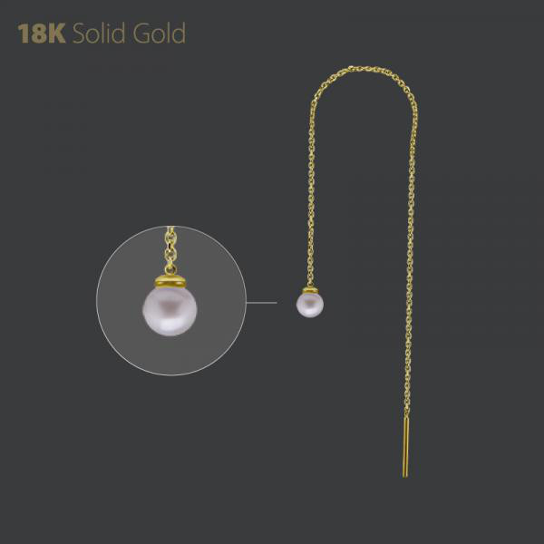 18K GOLD THREADER CHAIN (10CM) WITH FRESH WATER PEARL