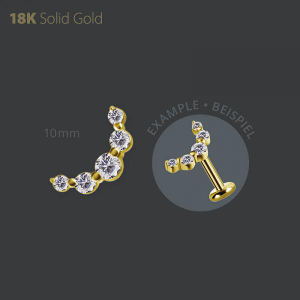 18K GOLD THREADLESS ATTACHMENT SET W. PREMIUM ZIRCONIA