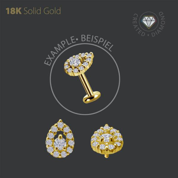 18K GOLD INTERNAL MICRO ATTACHMENT SET W. LAB CREATED DIAMONDS