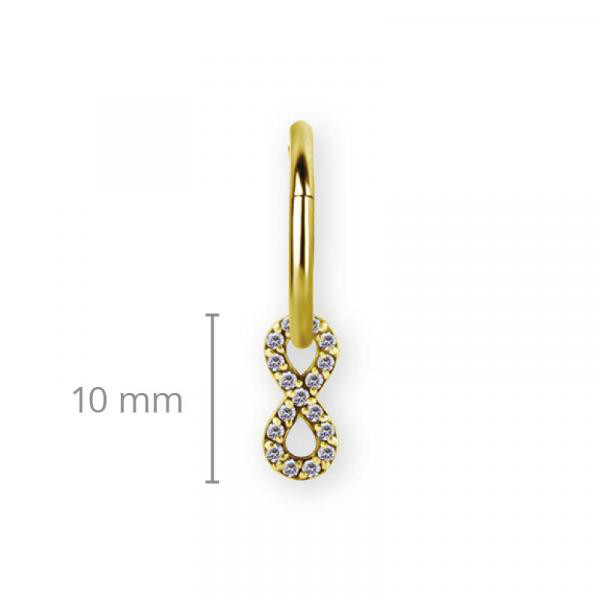 24K GOLD PVD SS316L INFINITY CHARMS FOR HINGED SEGMENT RINGS