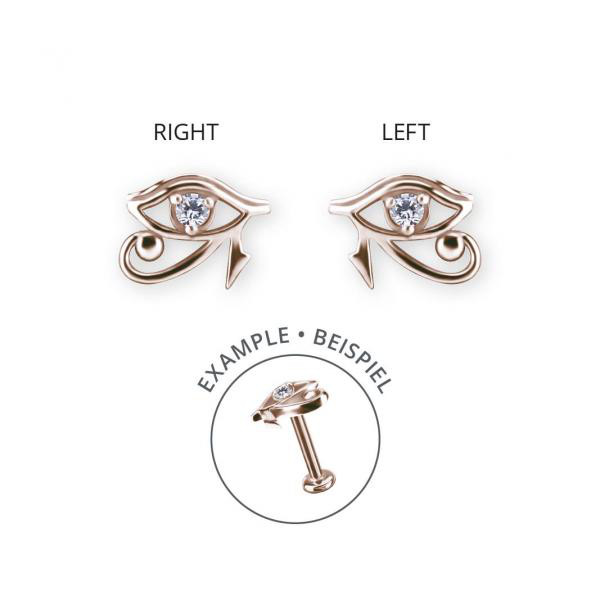 ROSE GOLD PVD SS316L INT. EYE OF HORUS ATTACHMENT SET W. PREMIUM ZIRCONIA