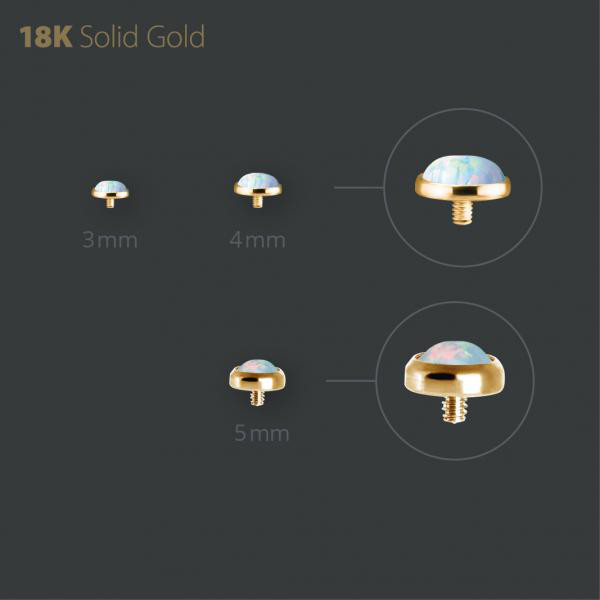 18K GOLD INTERNAL MICRO ATTACHMENT W. SYNTHETIC OPAL