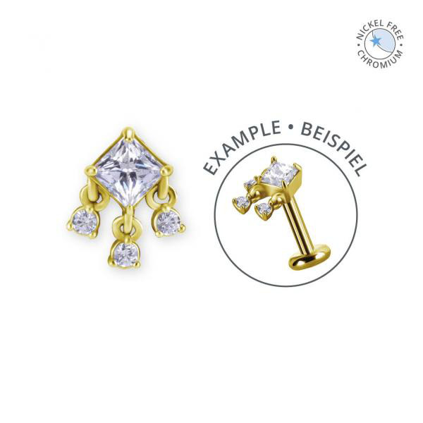 18K GOLD PVD CoCr NF THREADLESS ATTACHMENT SET W. PREMIUM ZIRCONIA