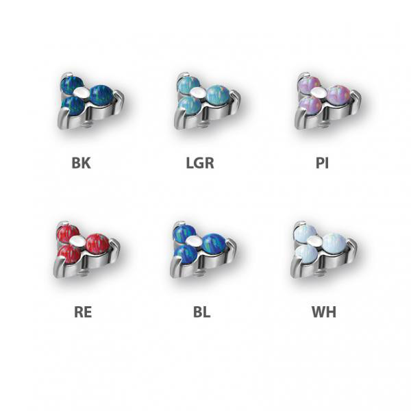 SS316L MICRO TRINITY ATTACHMENT SET W. SYNTH OPALS