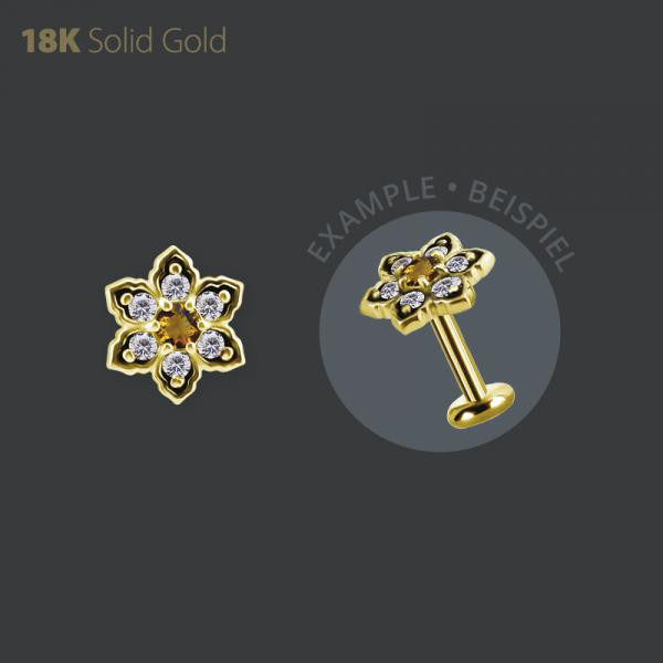 18K GOLD INTERNAL MICRO ATTACHMENT SET WITH GENUINE CITRINE AND WHITE TOPAZ