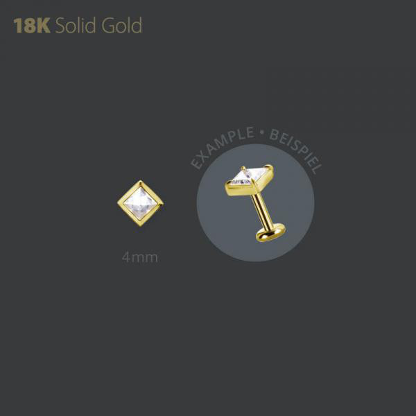 18K GOLD THREADLESS ATTACHMENT SET WITH PYRAMID PREMIUM ZIRCONIA