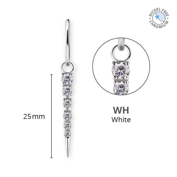 CoCr NF SPIKE CHARMS FOR HINGED RINGS SET W. PREMIUM ZIRCONIA