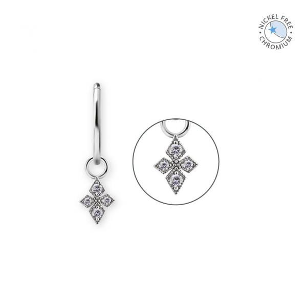 CoCr NF FLOWER CHARMS SET W. PREMIUM ZIRCONIA