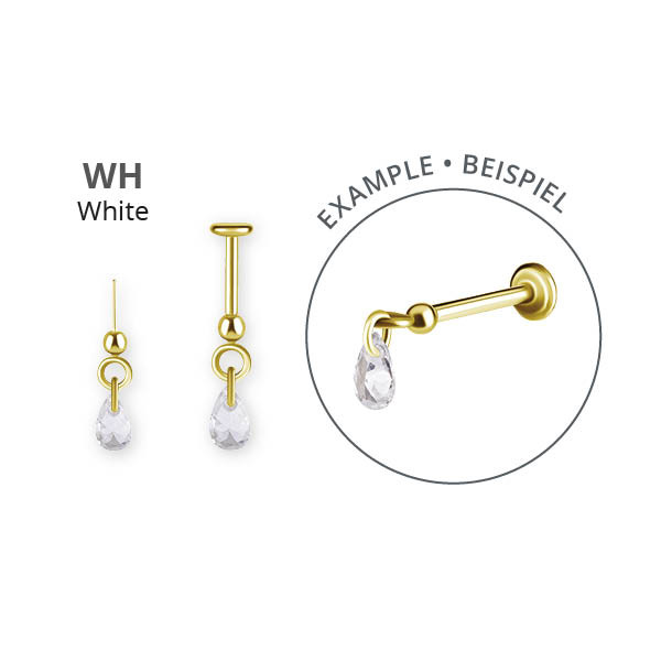 24K GOLD PVD TITANIUM THREADLESS HIDDEN HELIX DANGLE ATTACHMENTS