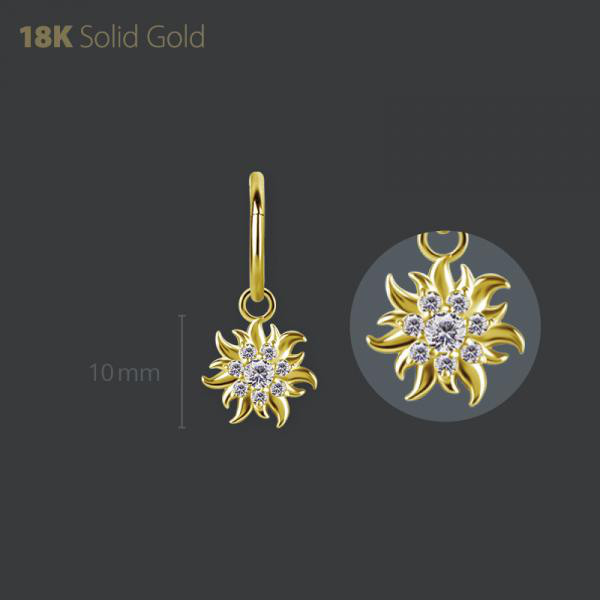 18K GOLD STAR CHARM SET WITH PREMIUM ZIRCONIA