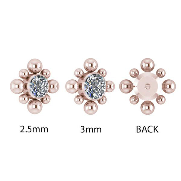 ROSE GOLD PVD TITANIUM CLUSTER INTERNAL MICRO ATT. SET W. PREMIUM CRYSTALS