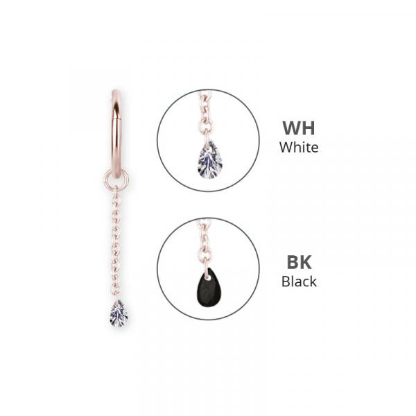 ROSE GOLD PVD SS316L CHAIN CHARM FOR HINGED SEGMENT RINGS