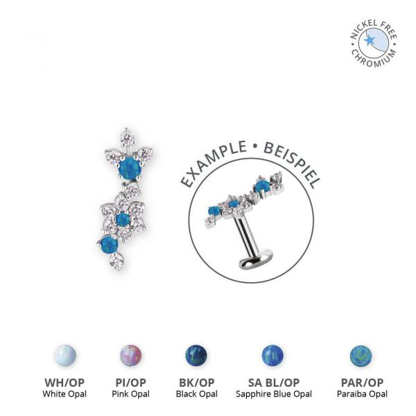 CoCr NF INTERNAL FLOWER ATT. SET W. LAB CREATED OPALS