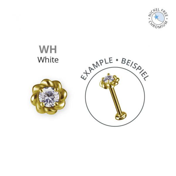 18K GOLD PVD CoCr NF INTERNAL MICRO FLOWER ATTACHMENT SET W. PREMIUM ZIRCONIA