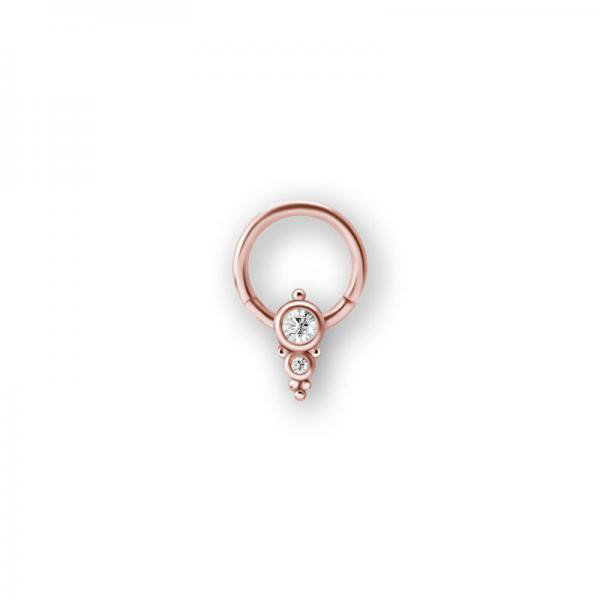 ROSE GOLD PVD SS316L CLUSTER STYLE CLICKER W. EPOXY BACK COVER