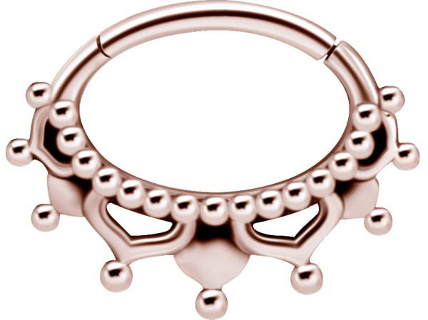 ROSE GOLD PVD SS316L HINGED SEPTUM AND DAITH CLICKER