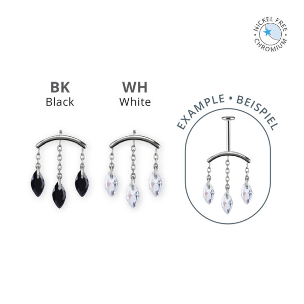 CoCr NF PVD TITANIUM INTERNAL ATTACHMENT FOR VERTICAL HELIX W. CUBIC ZIRCONIA