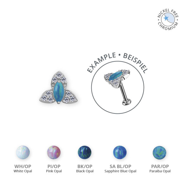 CoCr NF THREADLESS ORCHID ATTACHMENT SET W.PAVE LAB CREATED OPALS