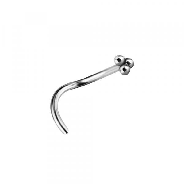 TITANIUM CURVED NOSE STUDS (3 BALL TRINITY)